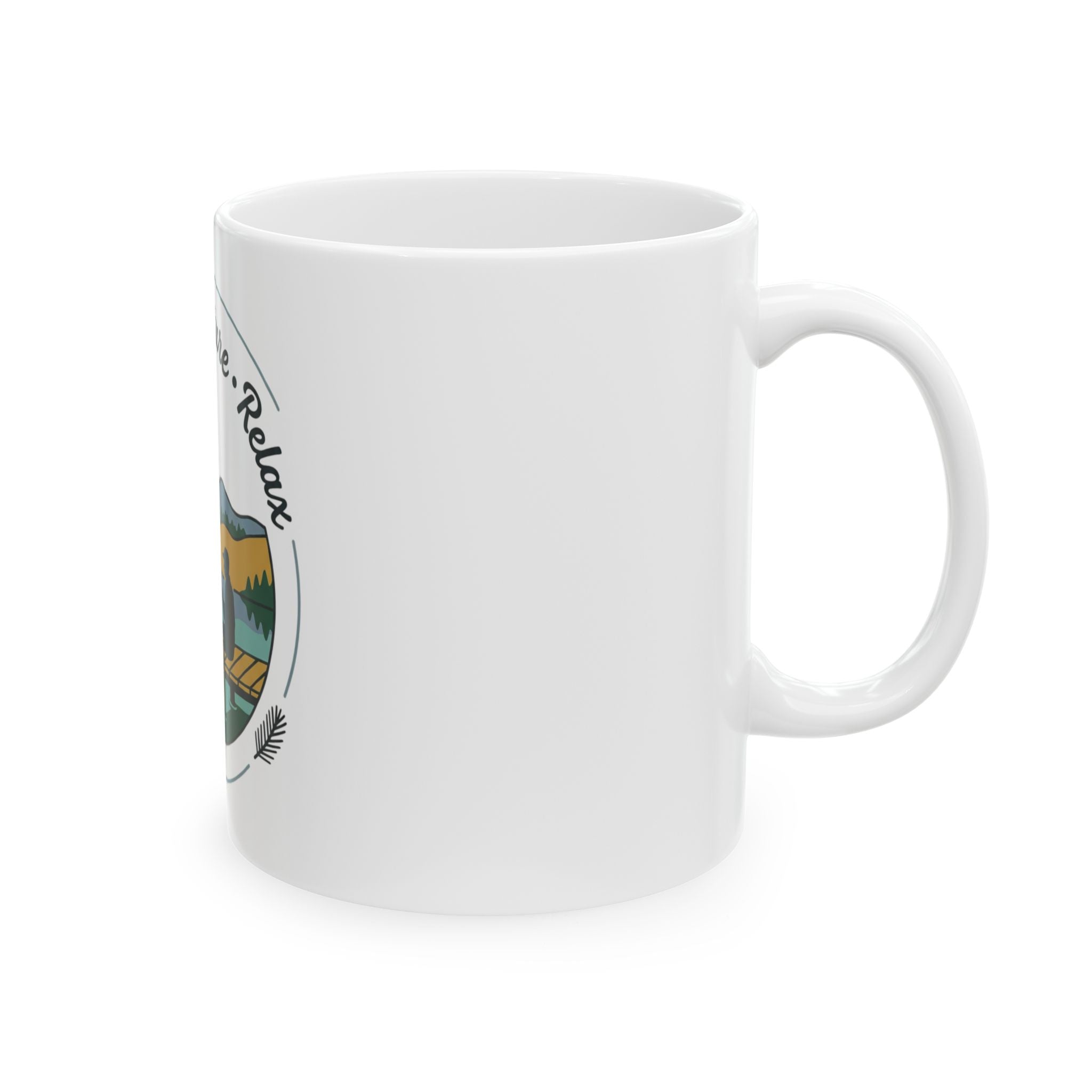 Fishing Nature Relax Ceramic Mug — Outdoor Lake Fishing Coffee Cup (11oz, 15oz)