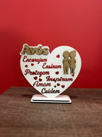 Coração Decorativo para os Avós em Madeira | Presente Dia dos Avós 15x17 cm