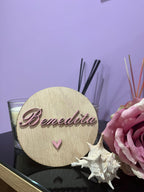 Placa com nome bebé personalizada em madeira — Benedita