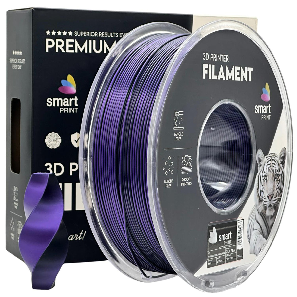Silk PLA Dual Color black purple | Smart Print
