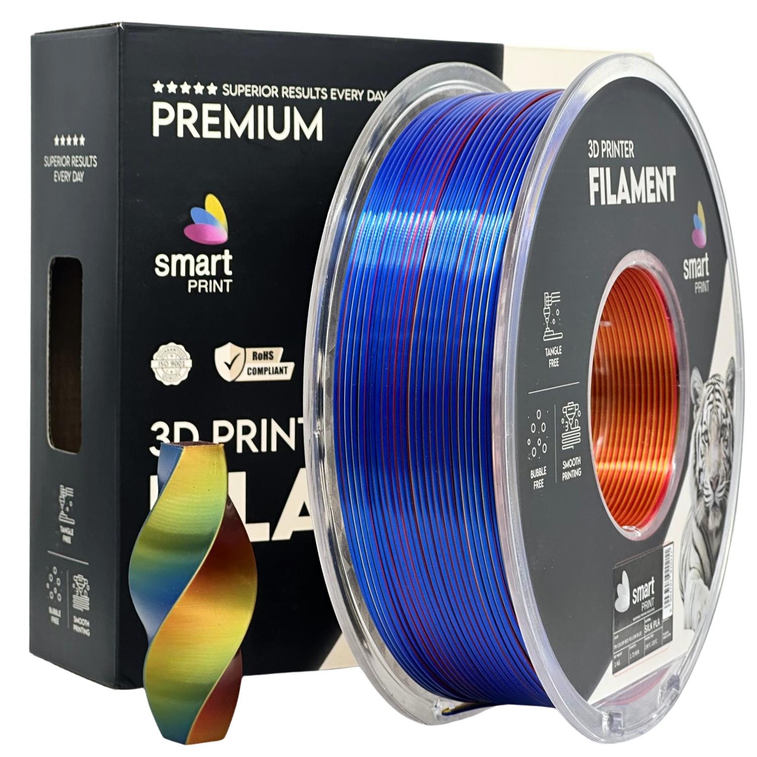 Silk PLA Tri Color red yellow blue | Smart Print