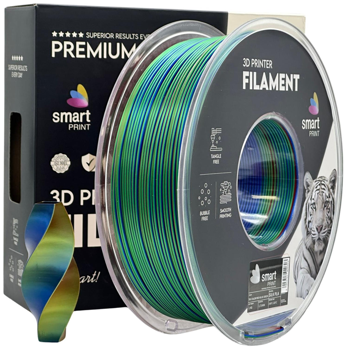 Silk PLA Tri Color red blue green | Smart Print