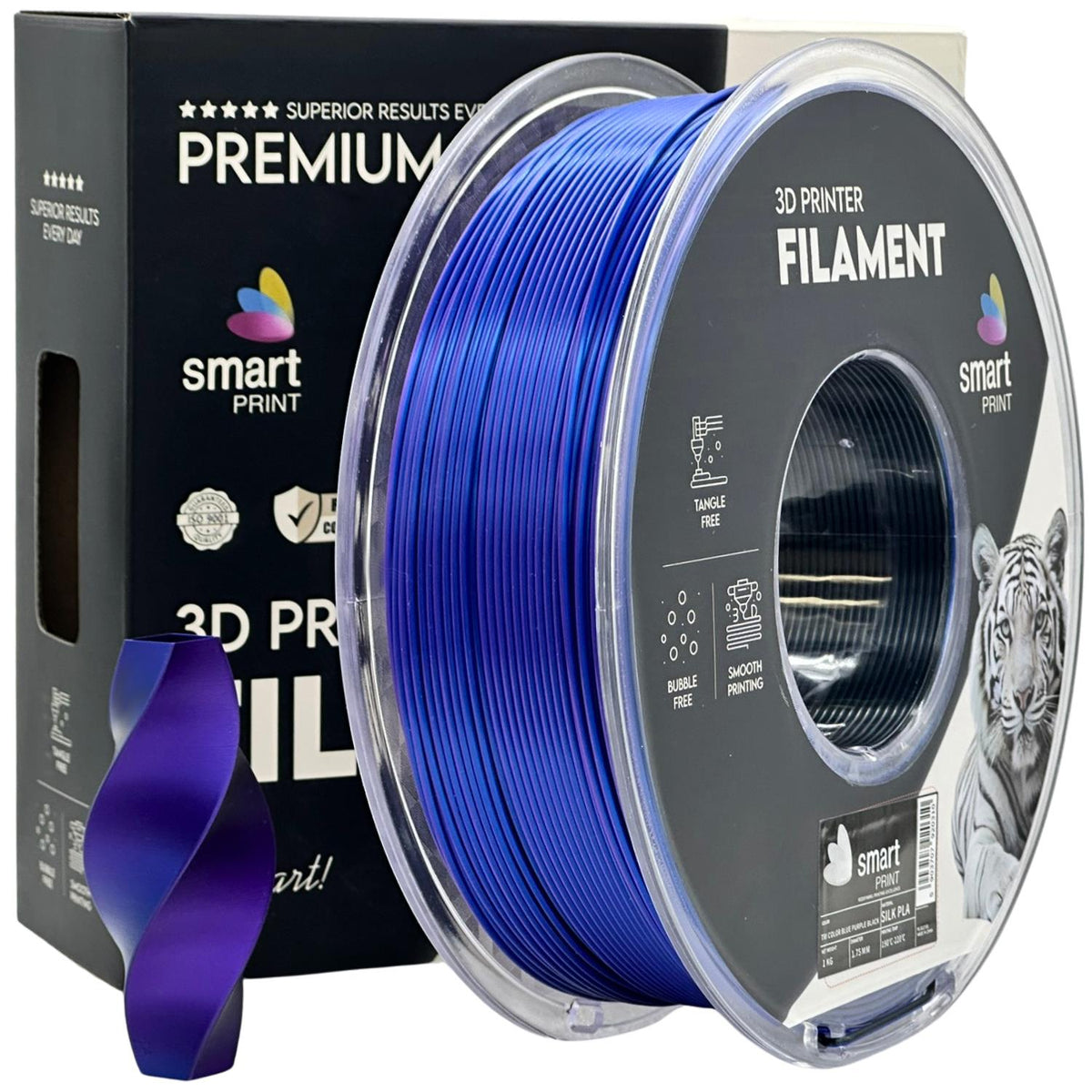 Silk PLA Tri Color blue purple black | Smart Print