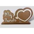 Moldura My Family em Madeira Gravada a Laser | Decoração Familiar Personalizada